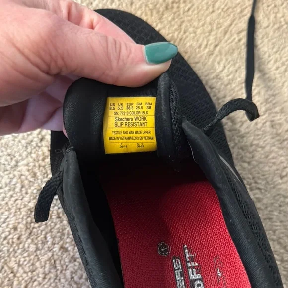 Skechers Women’s Slip Resistant Black Athletic Shoes - Picture 3 of 3